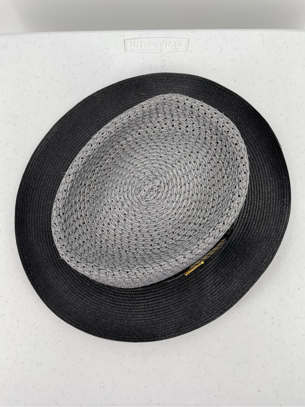 Stetson Andiamo Model Men’s Black Gray Banded Straw 6 7/8 Made USA Fedora Hat - Picture 2 of 10